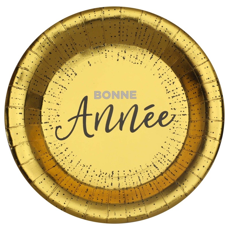 Bonne Anne Gold Plates, 8,8 Inches, 10 Count