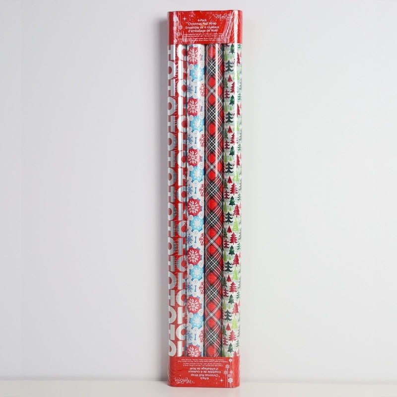 Christmas Roll Wrap, Assortment, 4 Count
