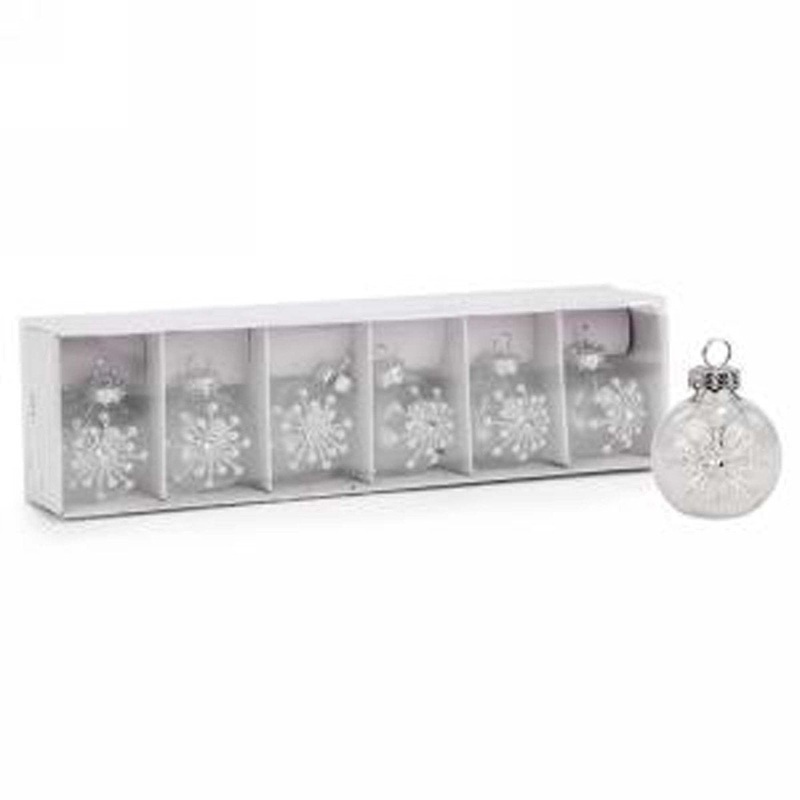 Clear Glass Christmas Ball shaped Place Card, 6 Count