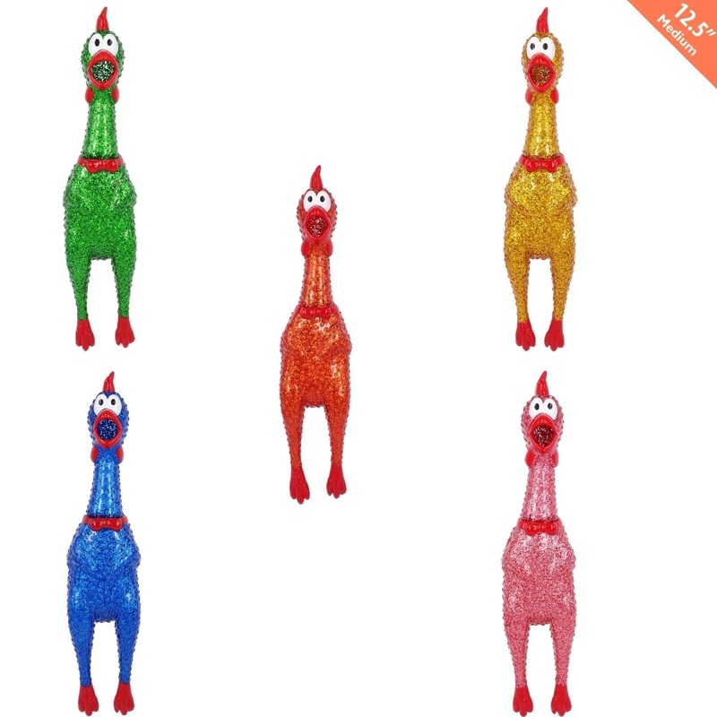Crazy Screaming Glitter Chicken, 13,7 Inches, Assortment, 1 Count