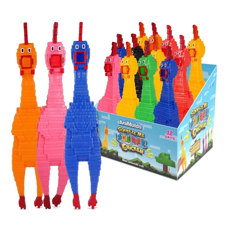 Crazy Screaming Square Chicken, 13,6 Inches, Assortment, 1 Count