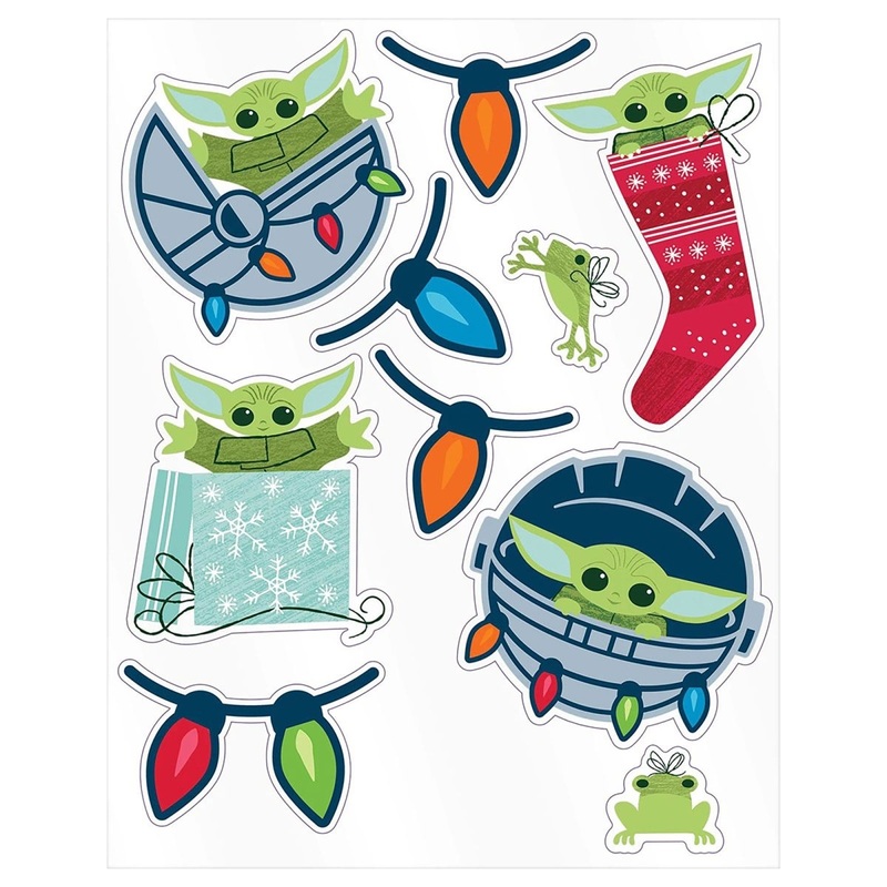 Disney, Star Wars, Grogu Christmas Window Decorations, 17 x 12 Inches, 1 Count