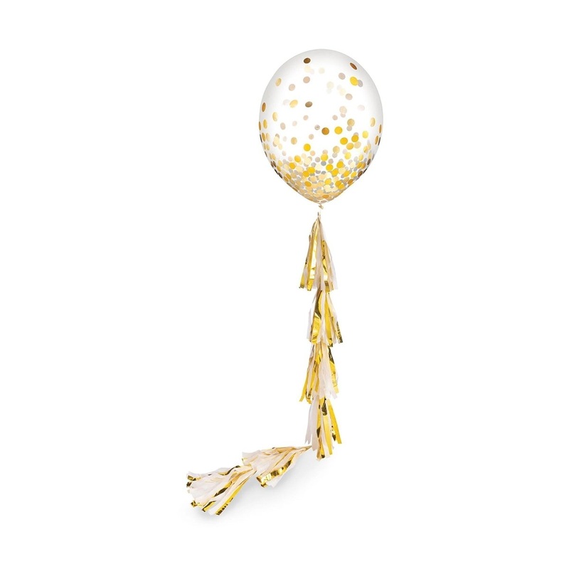 Gold Tassel Confetti Balloon, 24 Inches, 1 Count
