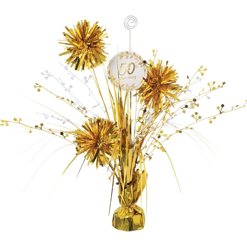 Happy 50th Anniversary Centerpiece, 18 Inches, 1 Count