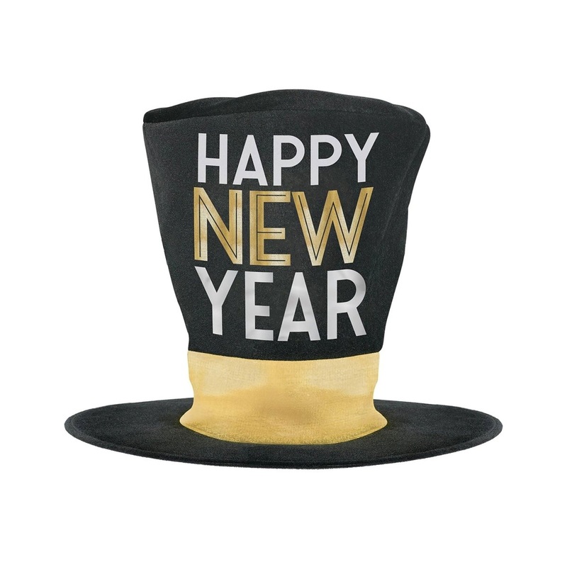 Happy New Year Oversized Top Hat, 11 x 12 Inches, 1 Count