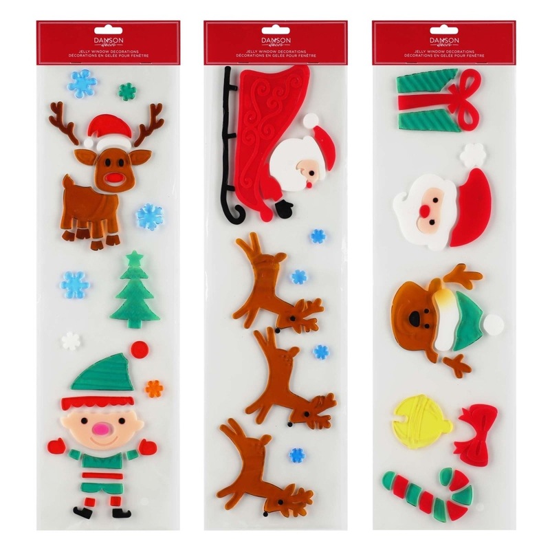 Jelly Christmas Window Decorations, 21 Inches, Assortment, 1 Count