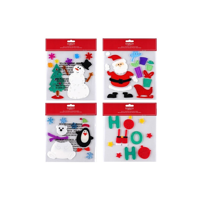 Jelly Christmas Window Decorations, 8 Inches, Assortment, 1 Count