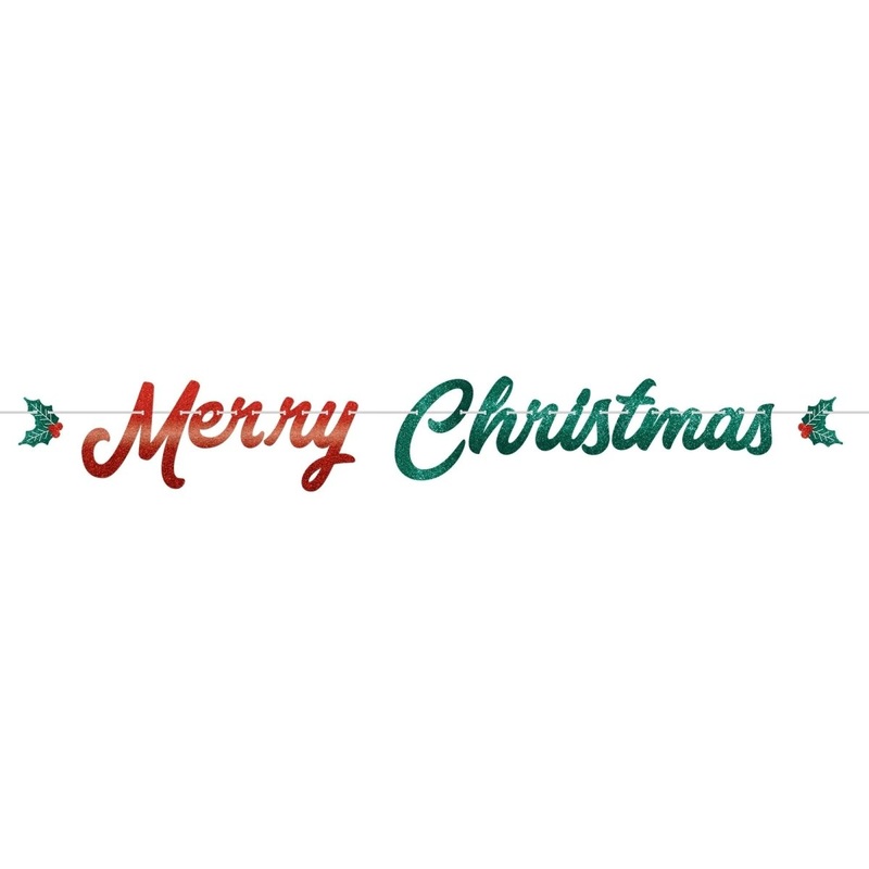 Merry Christmas Banner, 12 x 6 Inches, 1 Count