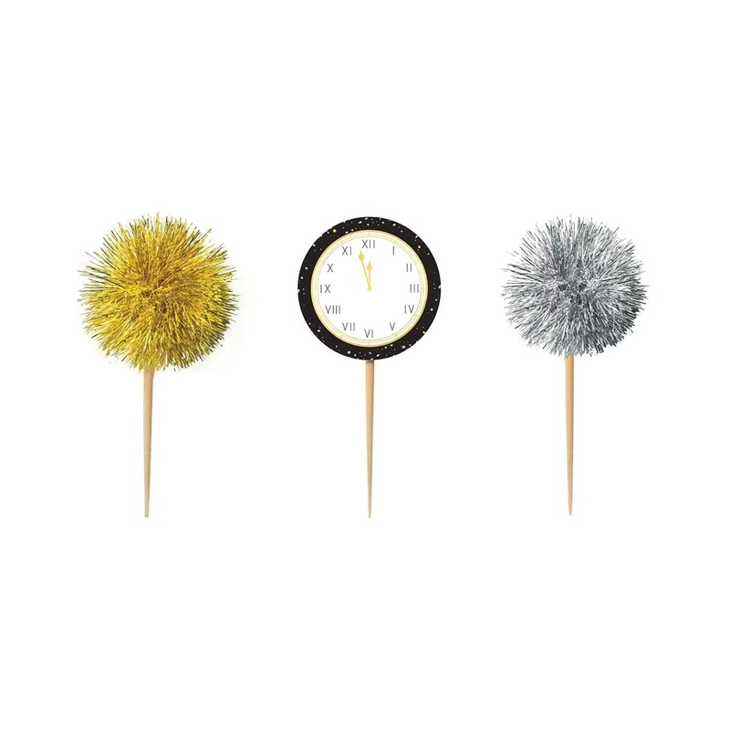 New Year's Centerpiece Picks, 3 1/2 x 1 3/4 Inches, 16 Count