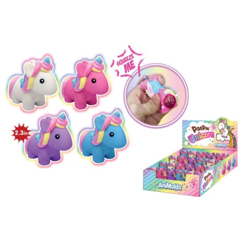 Poo Poo Unicorne Keychain, 2,3 Inches, Assortment, 1 Count