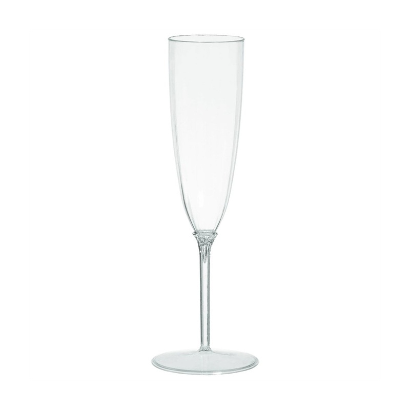 Premium Quality Clear Plastic Champagne Flutes, 5 Oz, 20 Count
