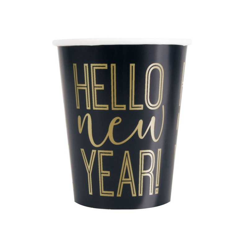 Roaring Hello New Year Cups, 9 Oz, 8 Count