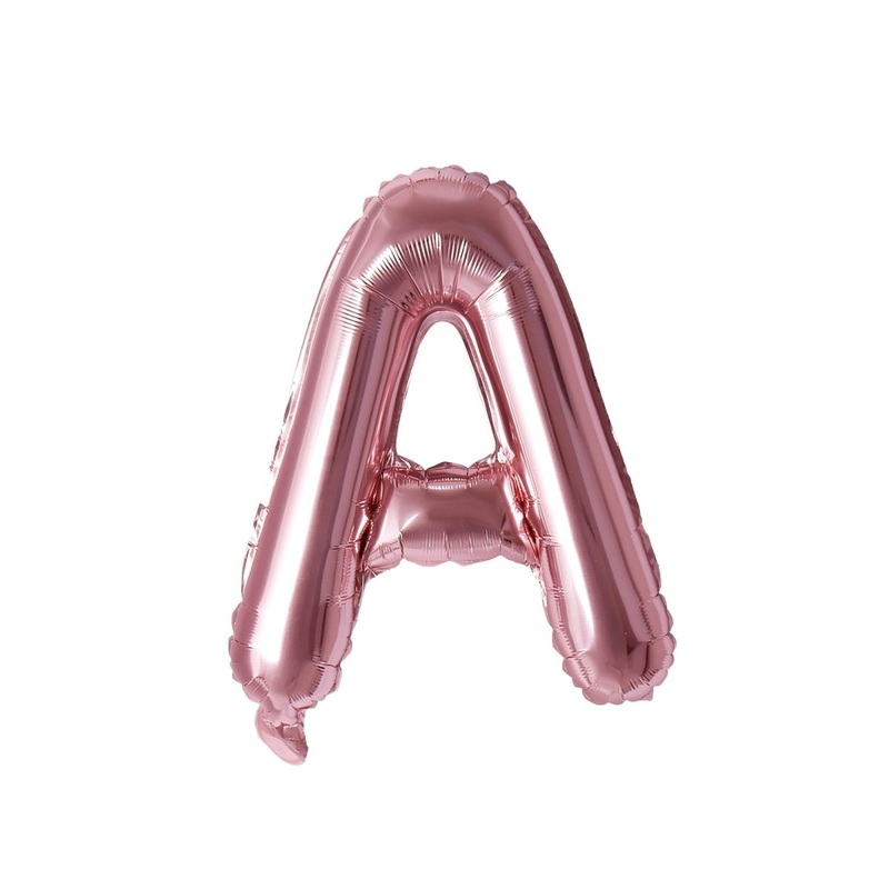 Rose Gold Letter A Foil Balloon, 16 Inches, 1 Count