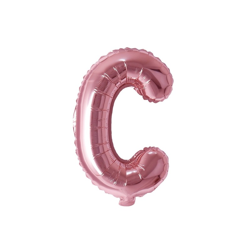 Rose Gold Letter C Foil Balloon, 16 Inches, 1 Count