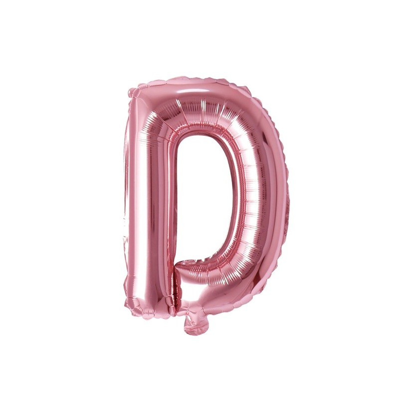Rose Gold Letter D Foil Balloon, 16 Inches, 1 Count
