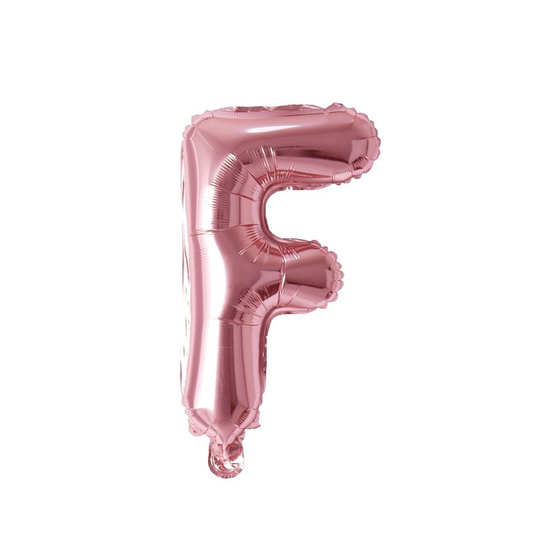 Rose Gold Letter F Foil Balloon, 16 Inches, 1 Count