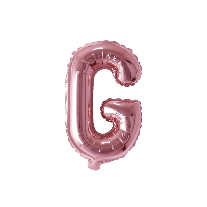 Rose Gold Letter G Foil Balloon, 16 Inches, 1 Count