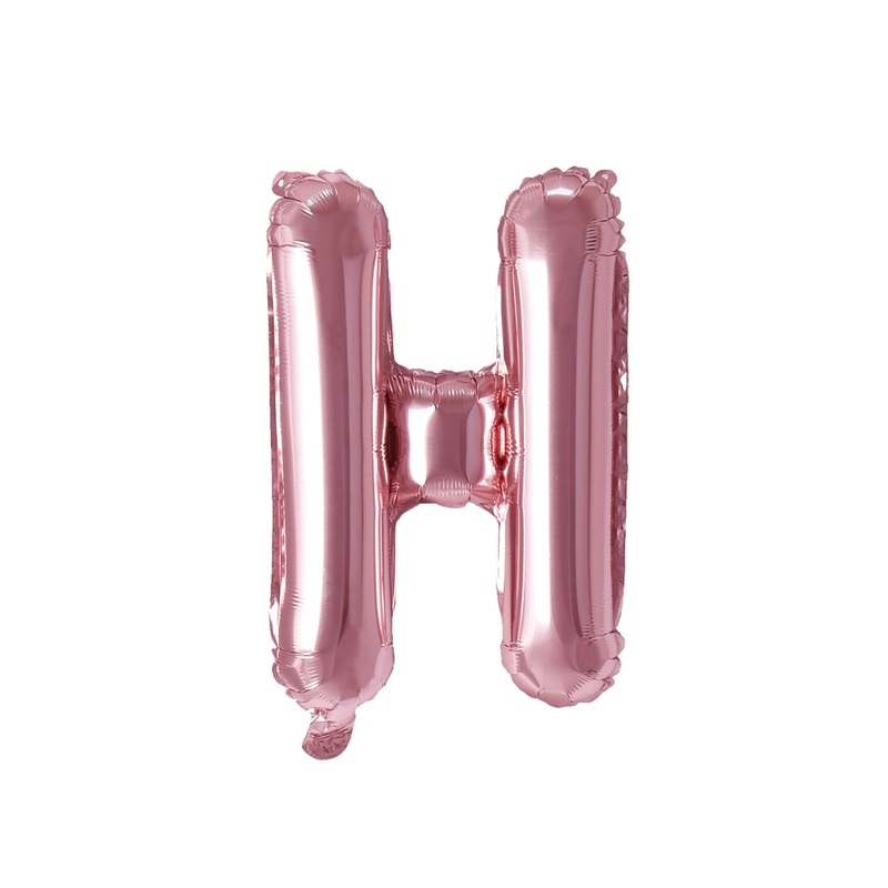 Rose Gold Letter H Foil Balloon, 16 Inches, 1 Count