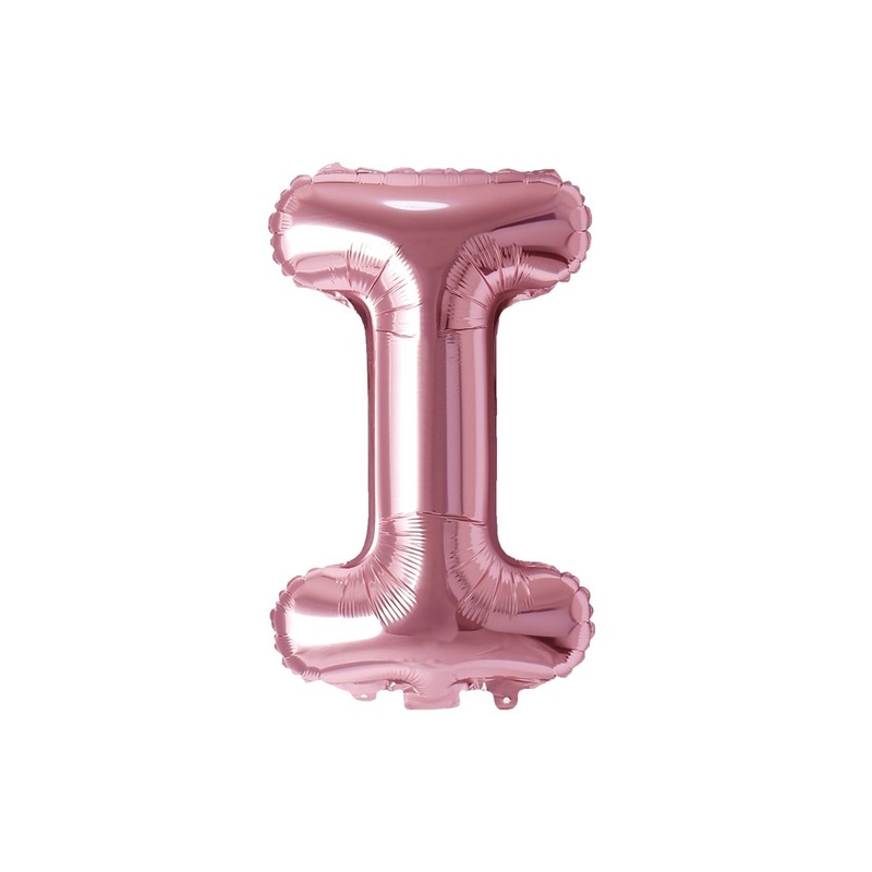 Rose Gold Letter I Foil Balloon, 16 Inches, 1 Count