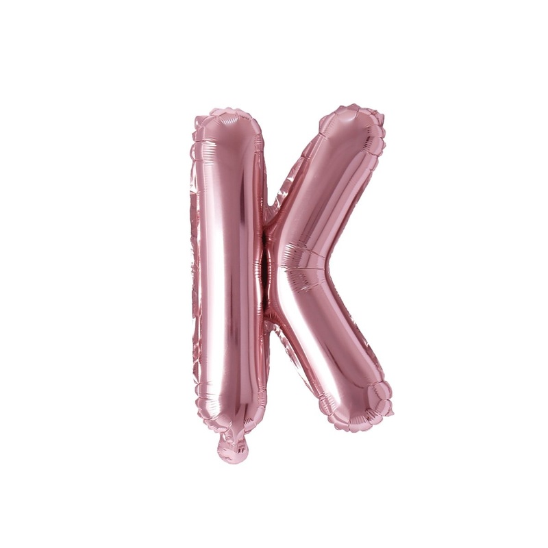 Rose Gold Letter K Foil Balloon, 16 Inches, 1 Count