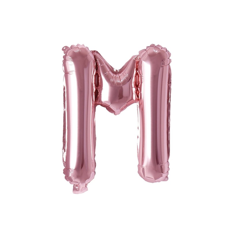 Rose Gold Letter M Foil Balloon, 16 Inches, 1 Count