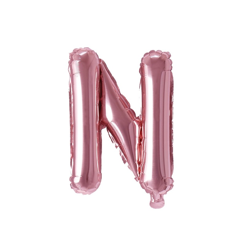 Rose Gold Letter N Foil Balloon, 16 Inches, 1 Count