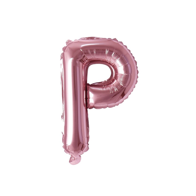 Rose Gold Letter P Foil Balloon, 16 Inches, 1 Count