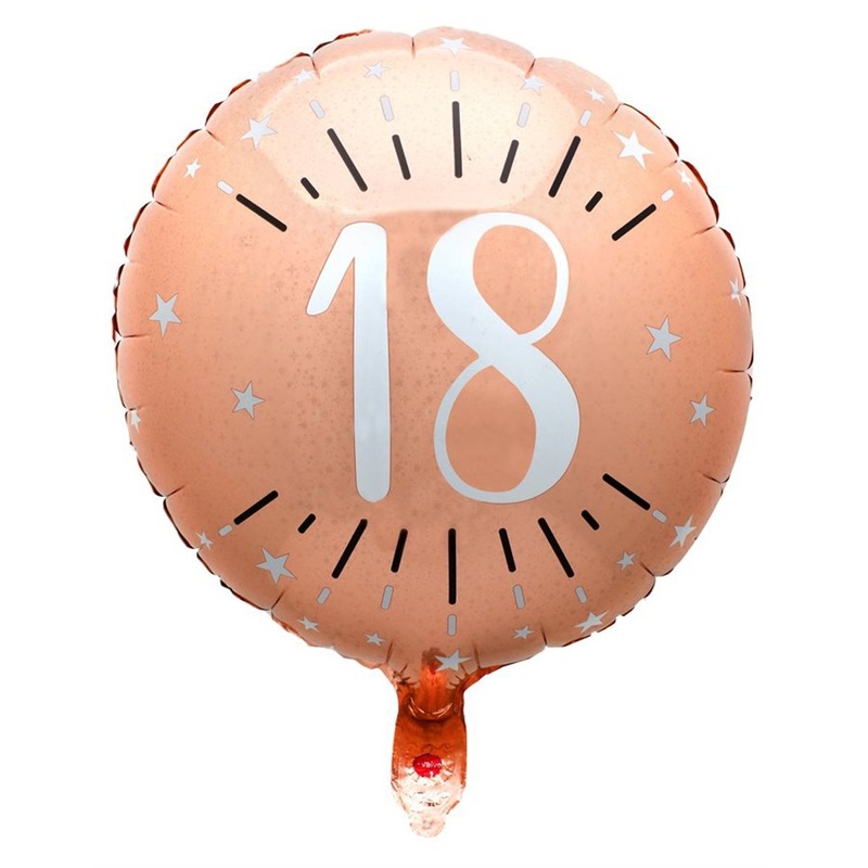 Rose Gold Trendy Age 18th Birthday Foil Balloon, 18 Inches, 1 Count