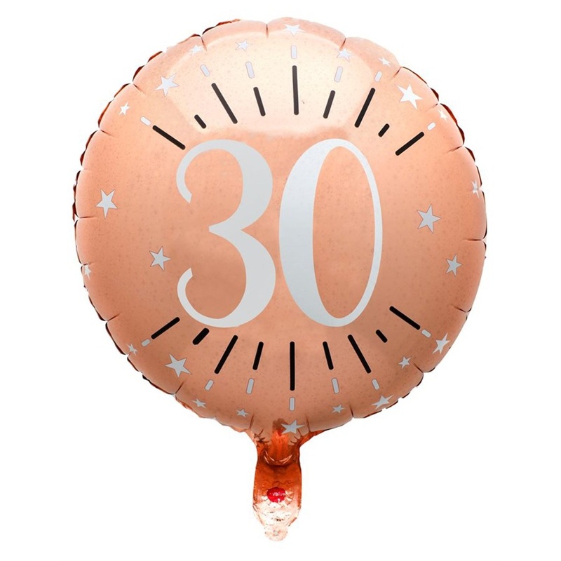 Rose Gold Trendy Age 30th Birthday Foil Balloon, 18 Inches, 1 Count