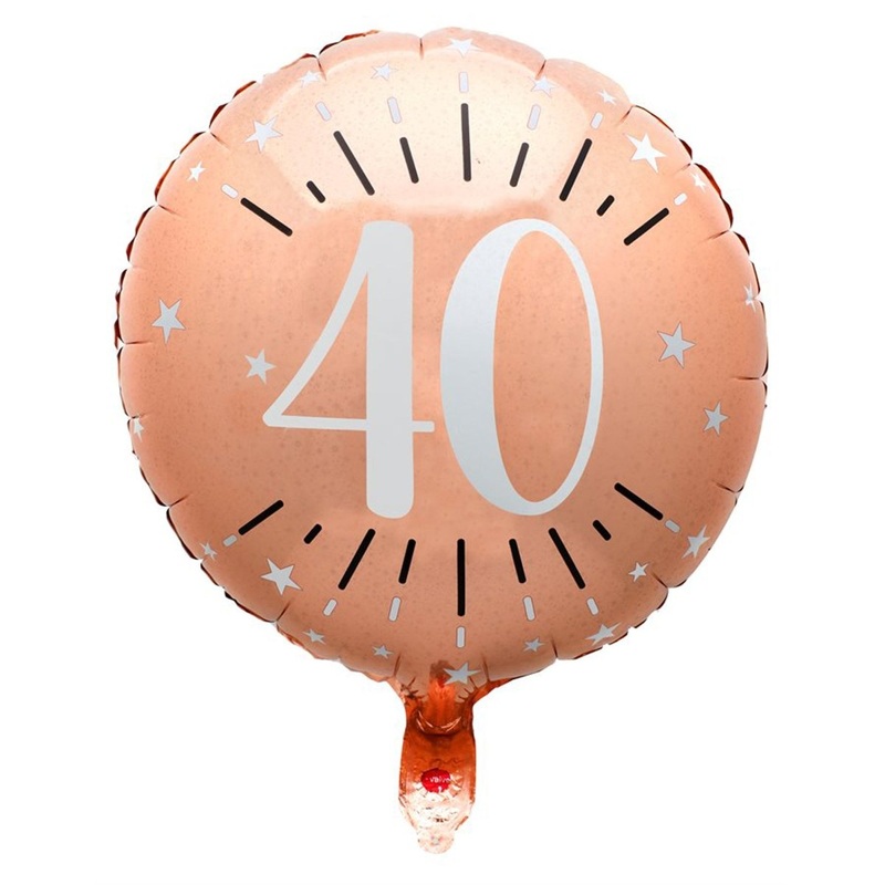Rose Gold Trendy Age 40th Birthday Foil Balloon, 18 Inches, 1 Count