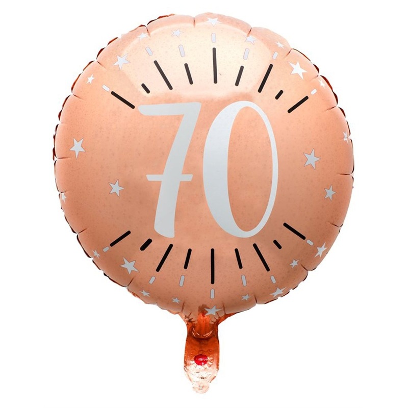 Rose Gold Trendy Age 70th Birthday Foil Balloon, 18 Inches, 1 Count