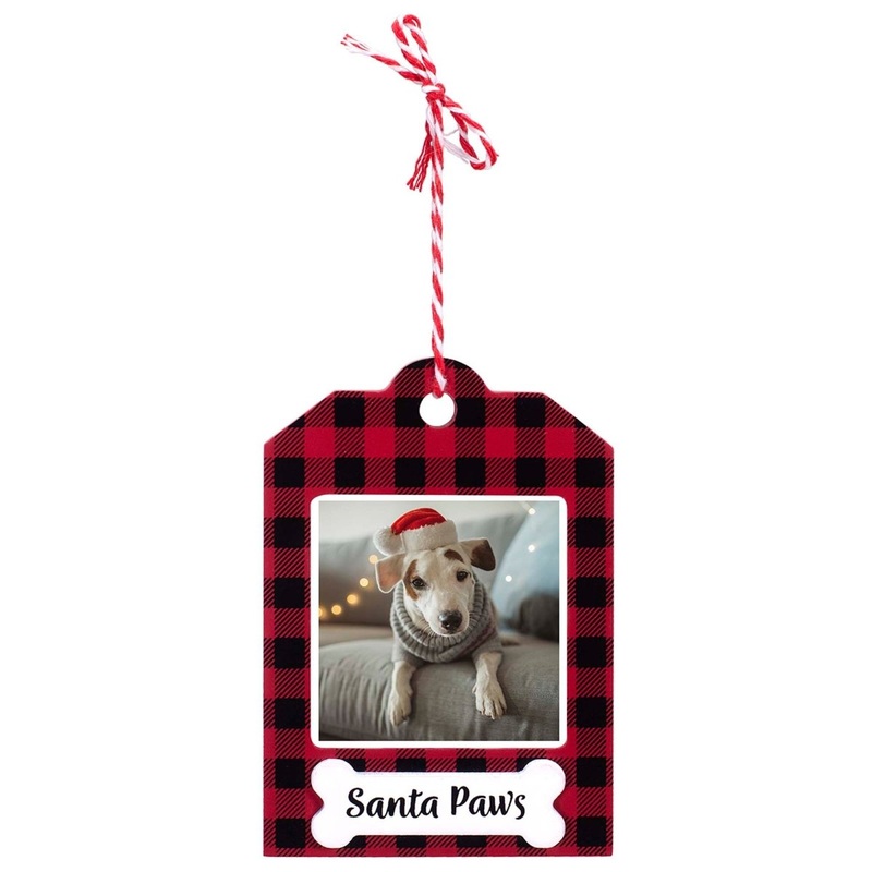 Santa Paws Christmas Ornament, 3 x 3 Inches, 1 Count