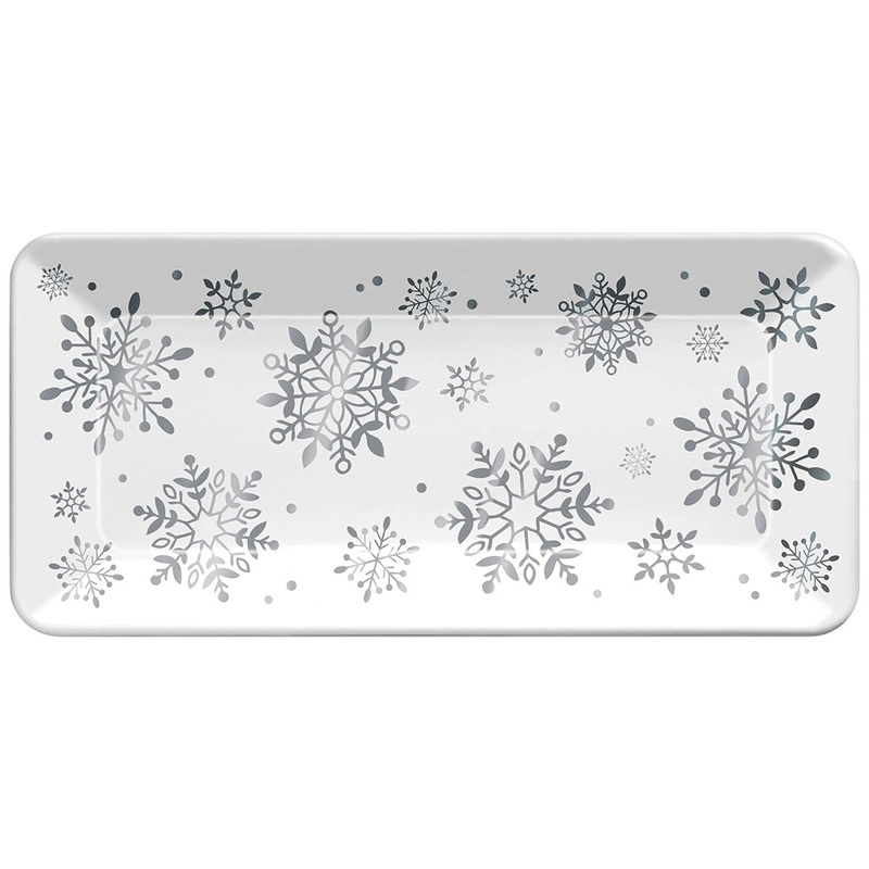 Snowy Iridescent, Long Platter, 17 x 8 Inches, 1 Count