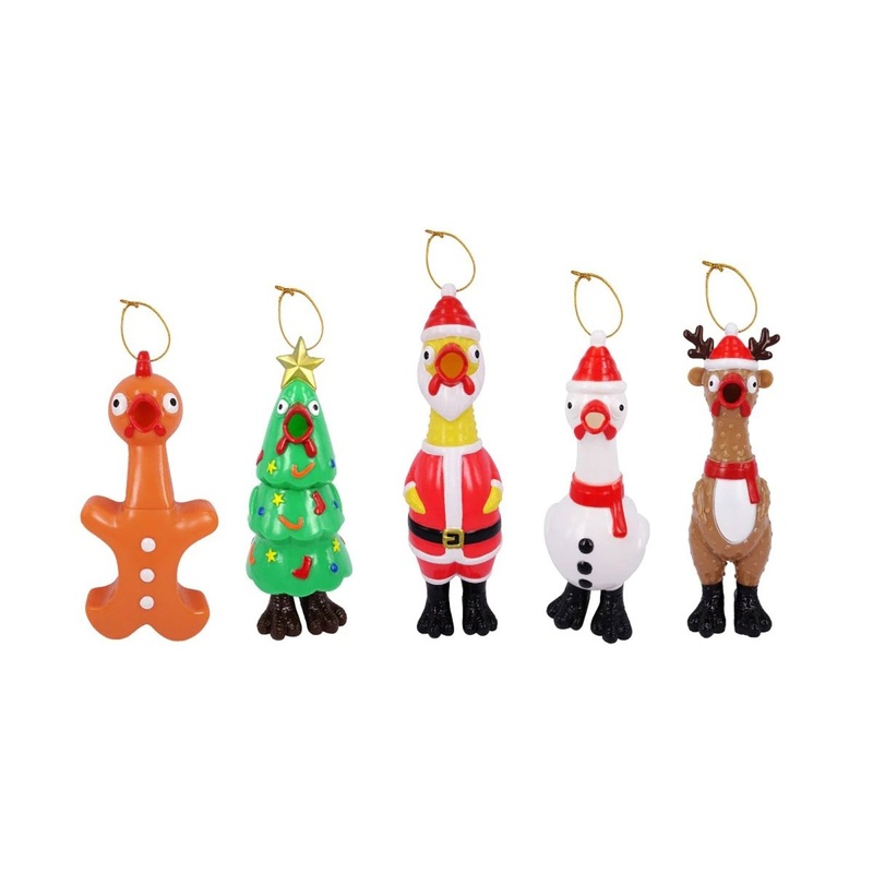 Squeeze Me Christmas Chicken Ornament, 8,5 Inches, Assortment, 1 Count