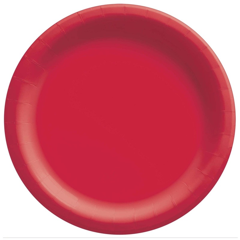 Apple Red Round Paper Plates, 9 Inches, 20 Count