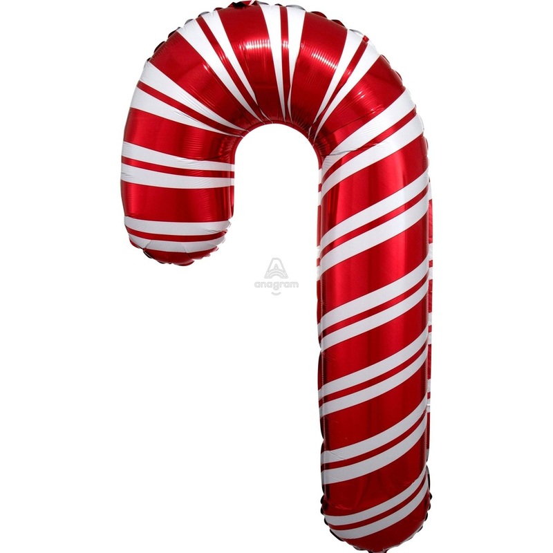 Candy Cane Supershape Foil Balloon, 37 Inches, 1 Count