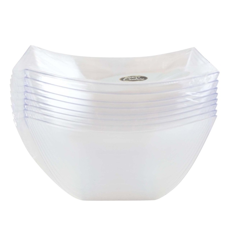 Clear Square Bowls, 8 oz, 8 Count