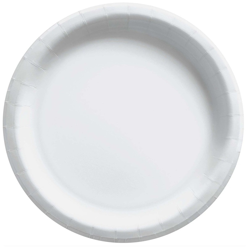 Frosty White Round Paper Plates, 7 Inches, 20 Count