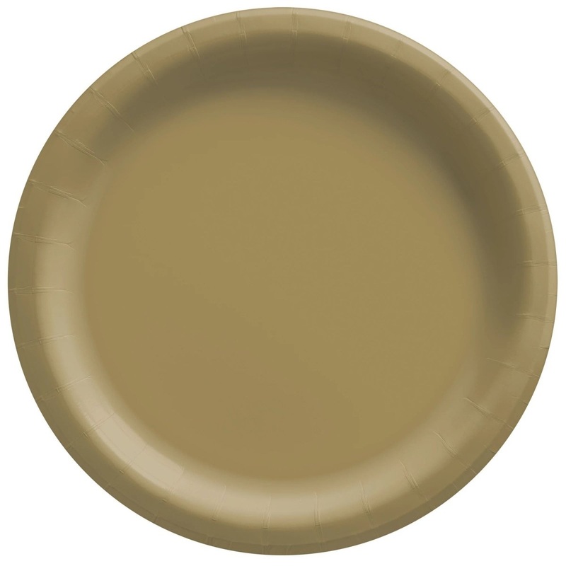 Gold Round Paper Plates, 9 Inches, 20 Count