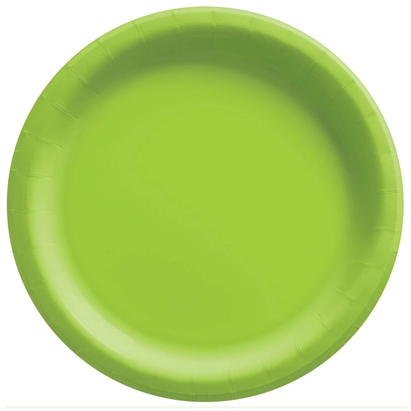 Kiwi Green Round Paper Plates, 7 Inches, 20 Count