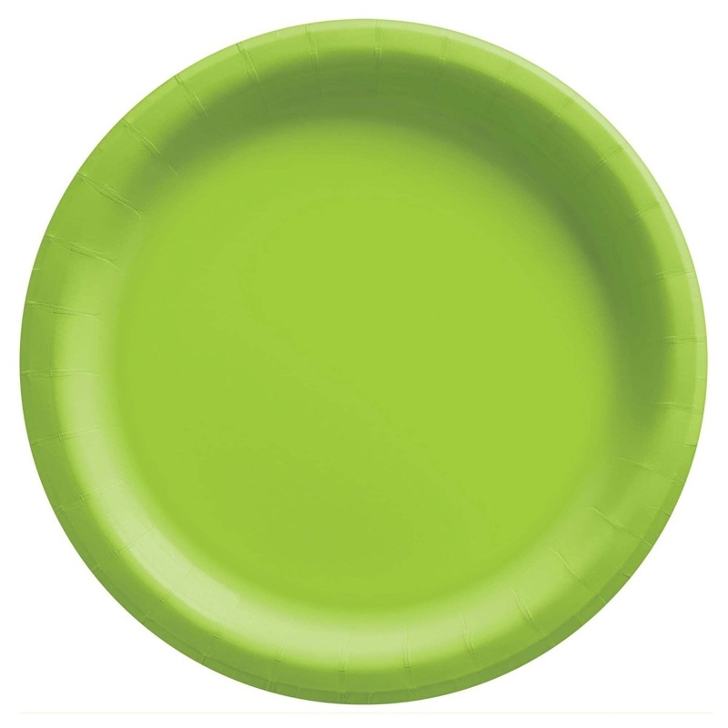 Kiwi Green Round Paper Plates, 9 Inches, 20 Count