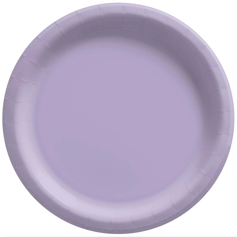 Lavender Round Paper Plates, 9 Inches, 20 Count