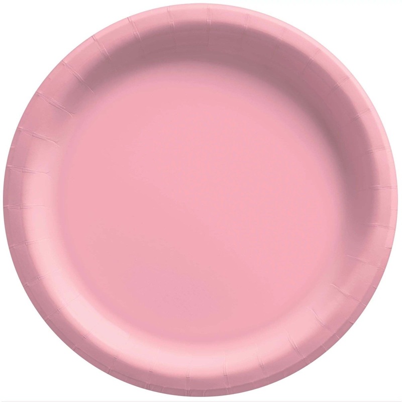 New Pink Round Paper Plates, 7 Inches, 20 Count