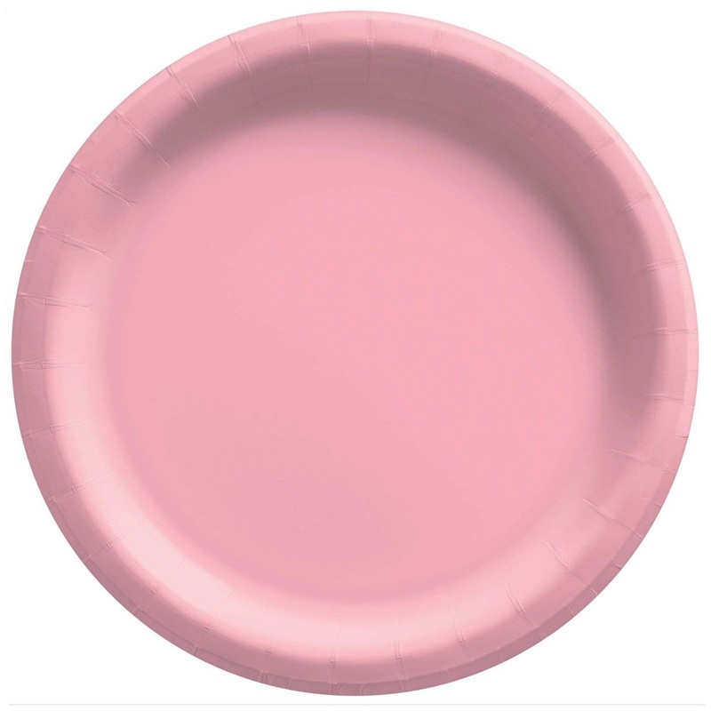 New Pink Round Paper Plates, 9 Inches, 20 Count