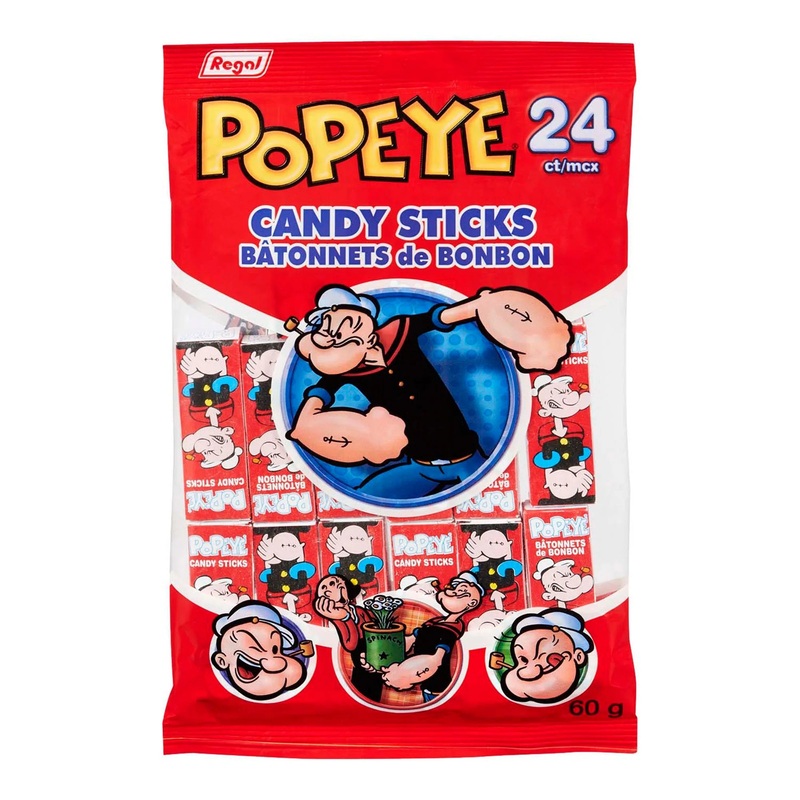 Popeye Candy Sticks, 60 g,  24 Count