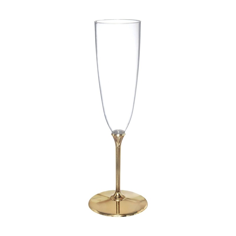Premium Quality Gold Plastic Champagne Flutes, 5 Oz, 20 Count