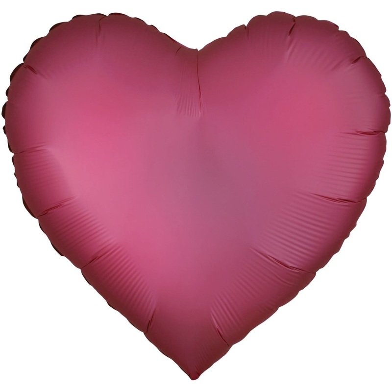 Satin Luxe Berry Heart Shaped Foil Balloon, 18 Inches, 1 Count