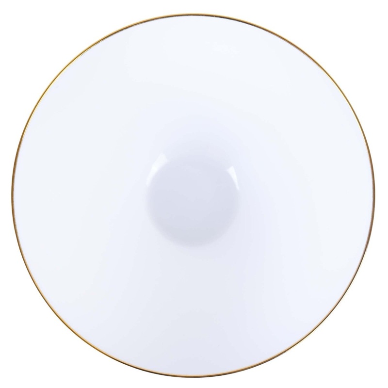 White Premium Quality Salad Bowl with Gold Rim, 112 oz, 1 Count