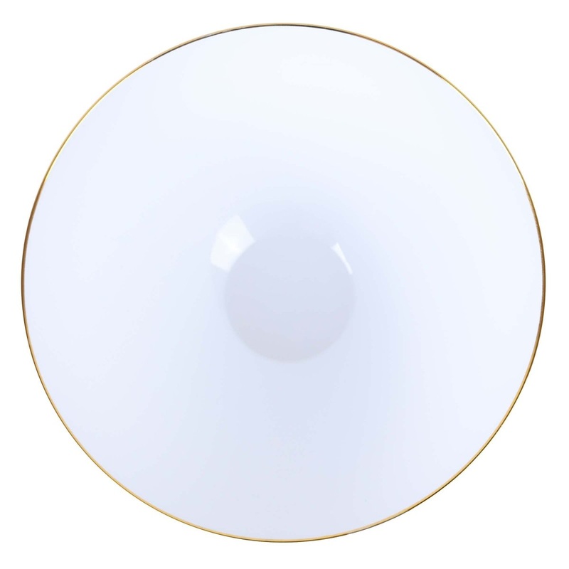 White Premium Quality Salad Bowl with Gold Rim, 58 oz, 1 Count
