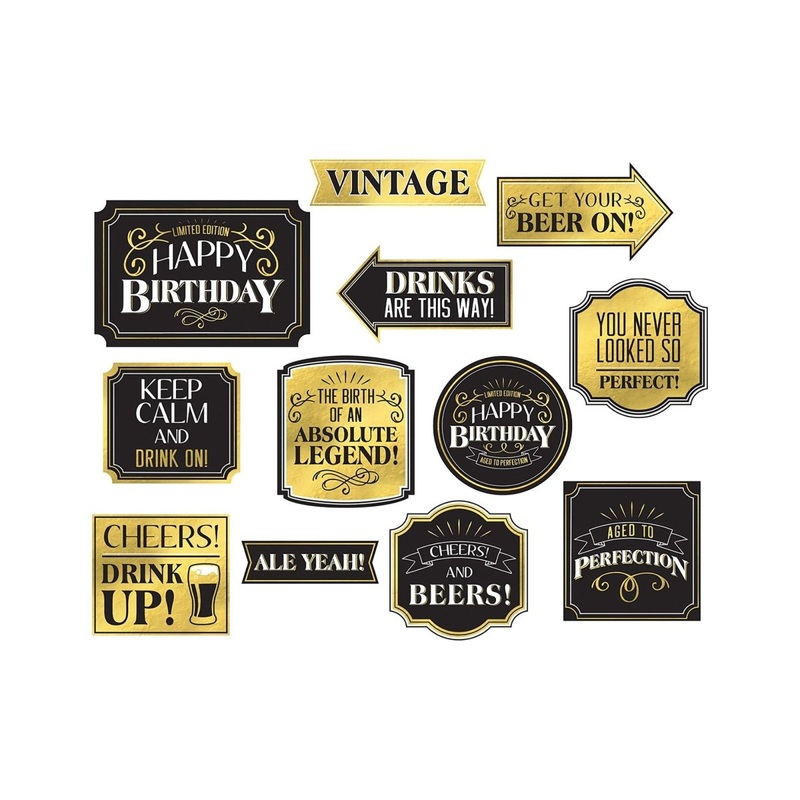 Better with Age Birthday Cutouts Decoration, 12 Count